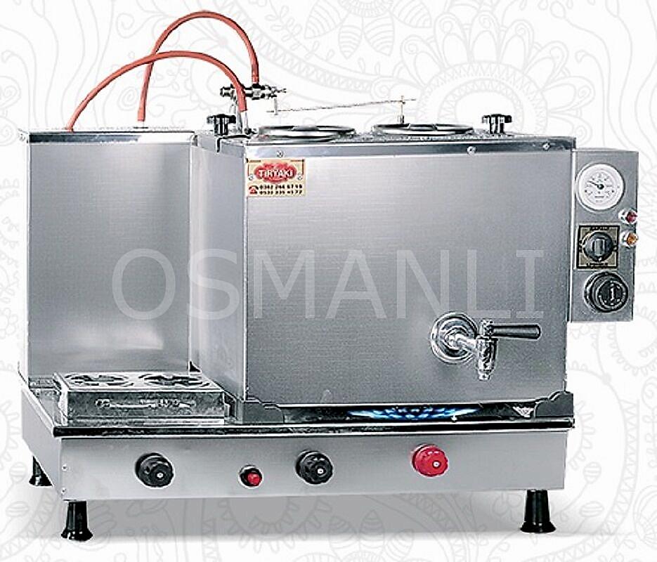 Tiryaki 2 Demlikli İnoks Tam Otomatik Çay Kazanı GAZ+ELK