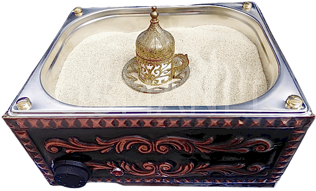 Osmanlı 4 CEZVELİK BAKIR KUMDA KAHVE MAKİNESİ