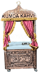 Osmanlı Kumda Kahve Standı Arabası Tezgahlı  Közde Kahve Kahveci Güzeli