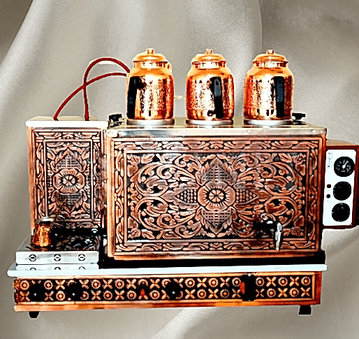 Sistem 3 Demlikli Bakır Çay Kazanı GAZ+ELK