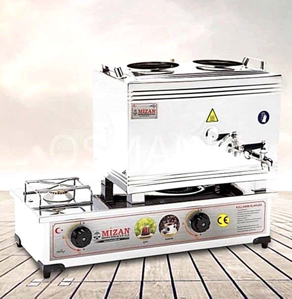 Mizan Mç 102 Çift Tabanlı 19 lt 2 Demlikli Gazlı Çay Kazanı