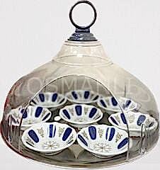 Osmanlı KAPALI (ŞEFFAF) ASKILI ÇAY TEPSİSİ - KÜÇÜK BOY