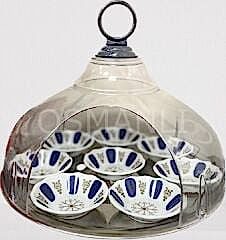 Osmanlı KAPALI (ŞEFFAF) ASKILI ÇAY TEPSİSİ- BÜYÜK BOY