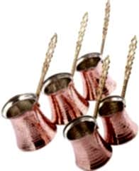 Osmanlı BAKIR CEZVE SETİ - 5Lİ BOY BOY BAKIR CEZVELER