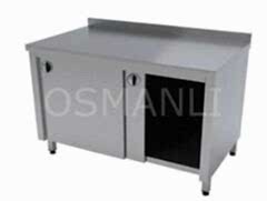 Osmanlı KAPALI PASLANMAZ TEZGAH - MUTFAK ÇALIŞMA TEZGAHI SÜRGÜLÜ KAPAKLI