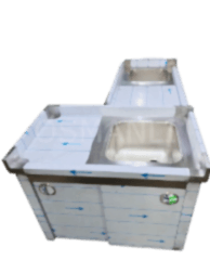 Osmanlı EVYELİ KAPALI PASLANMAZ TEZGAH - LAVABOLU MUTFAK ÇALIŞMA TEZGAHI SÜRGÜLÜ KAPAKLI